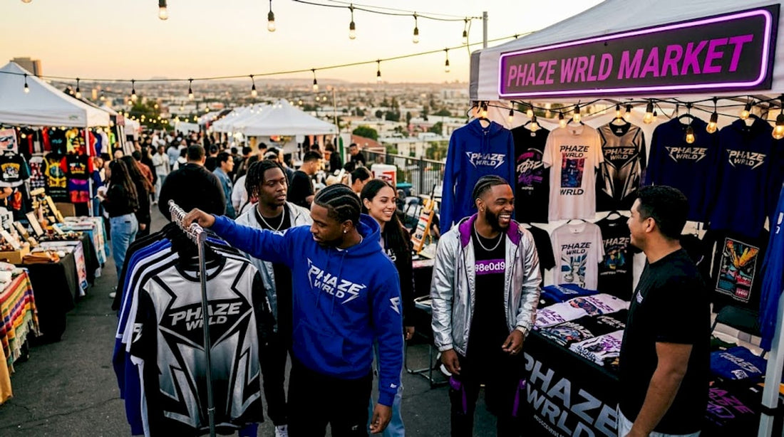 Young adults browsing streetwear in boutique shop