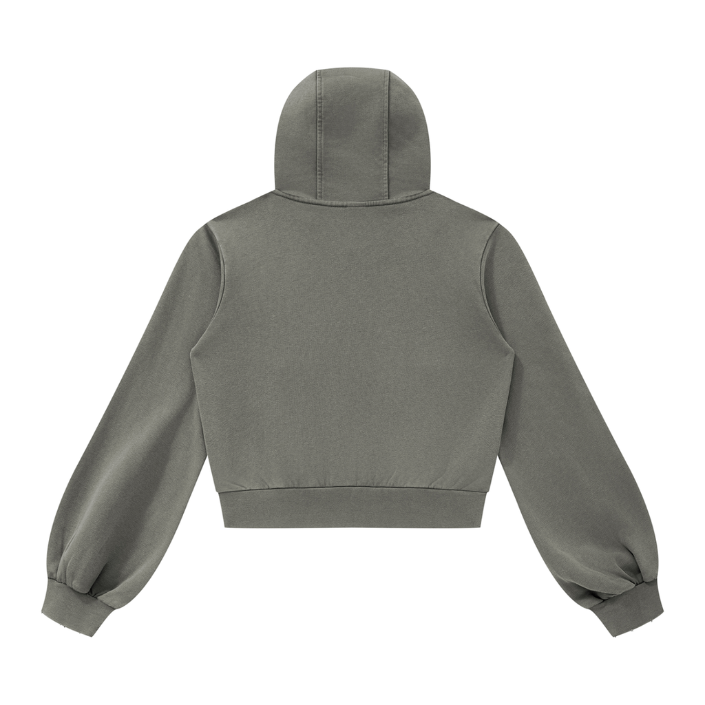 Vintage Wash Dark Gray Full Zip Hoodie
