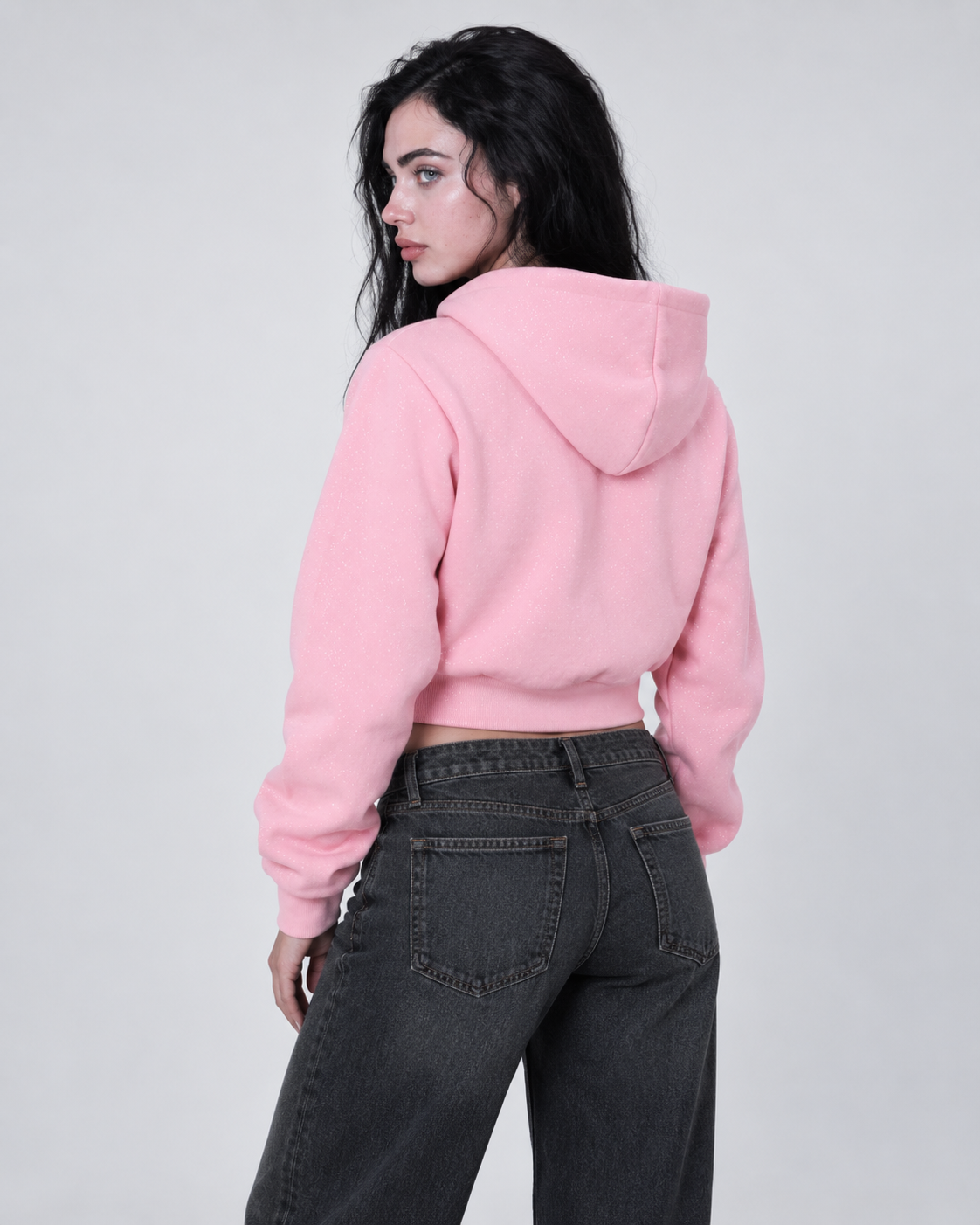 Sparkles Fleece Full Zip Hoodie - Pink