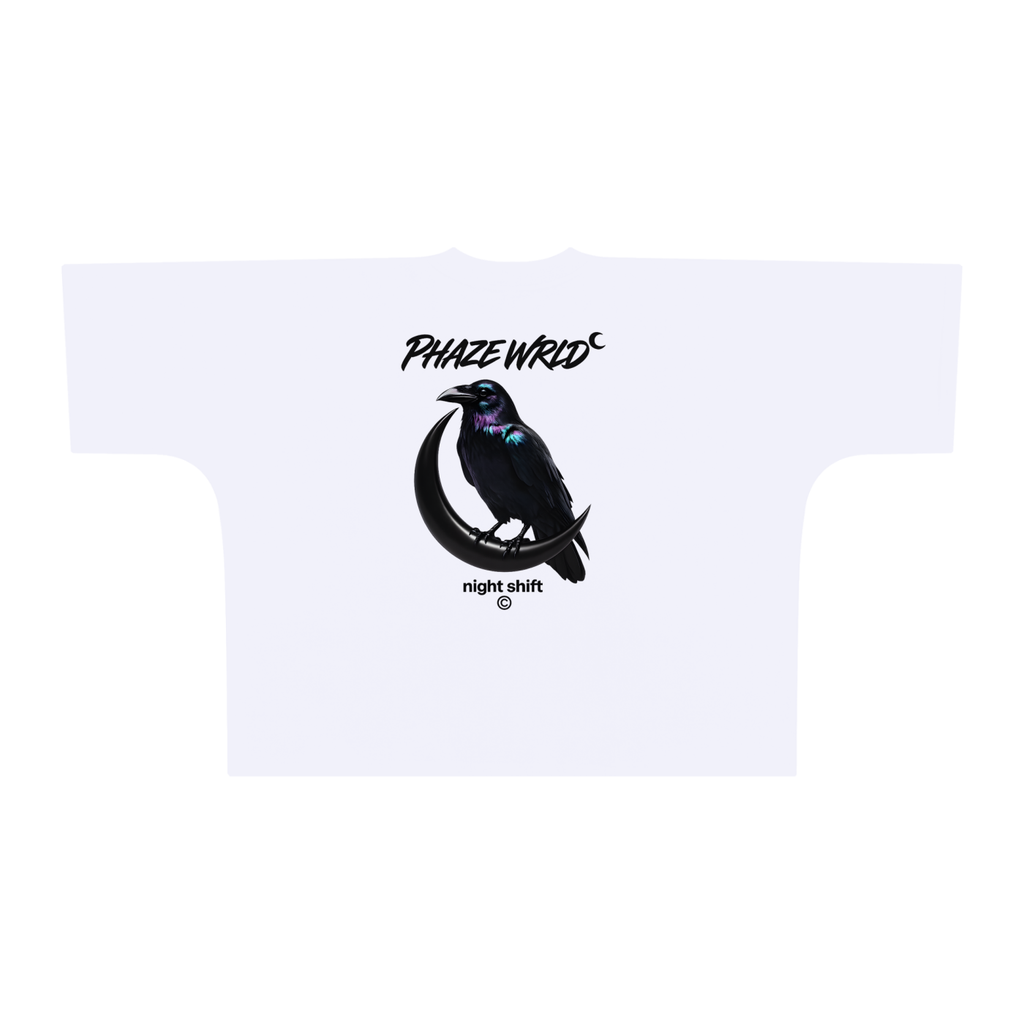 PhazeWrld Night Shift Raven Oversized Boxy Tee