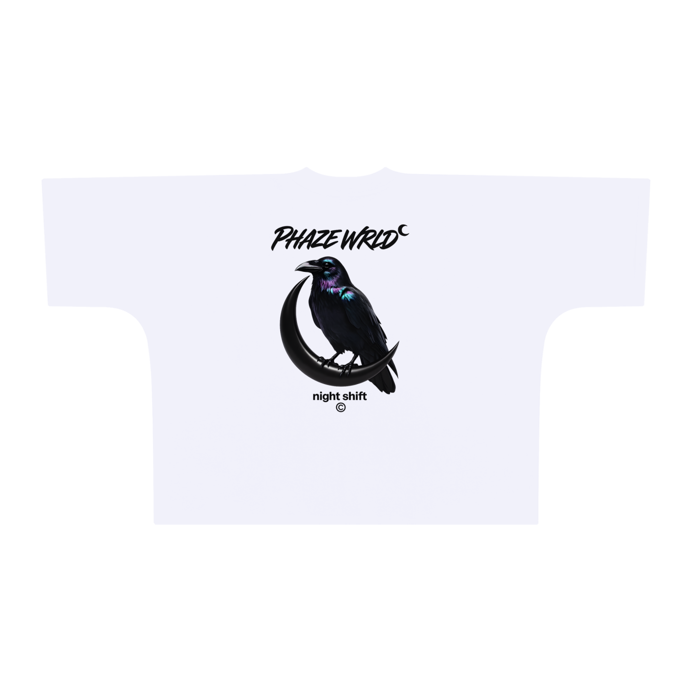 PhazeWrld Night Shift Raven Oversized Boxy Tee