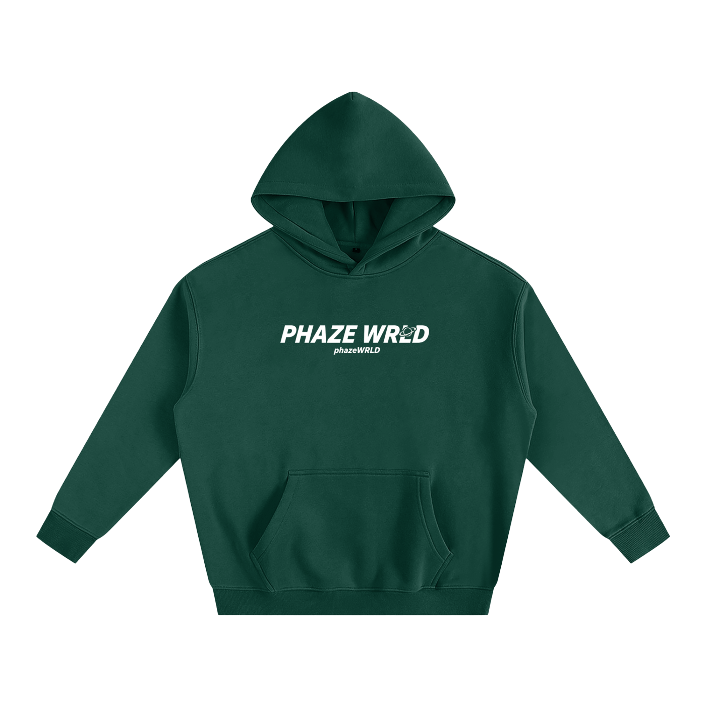 Phaze Wrld Oversize Curved Hoodie Eden Green