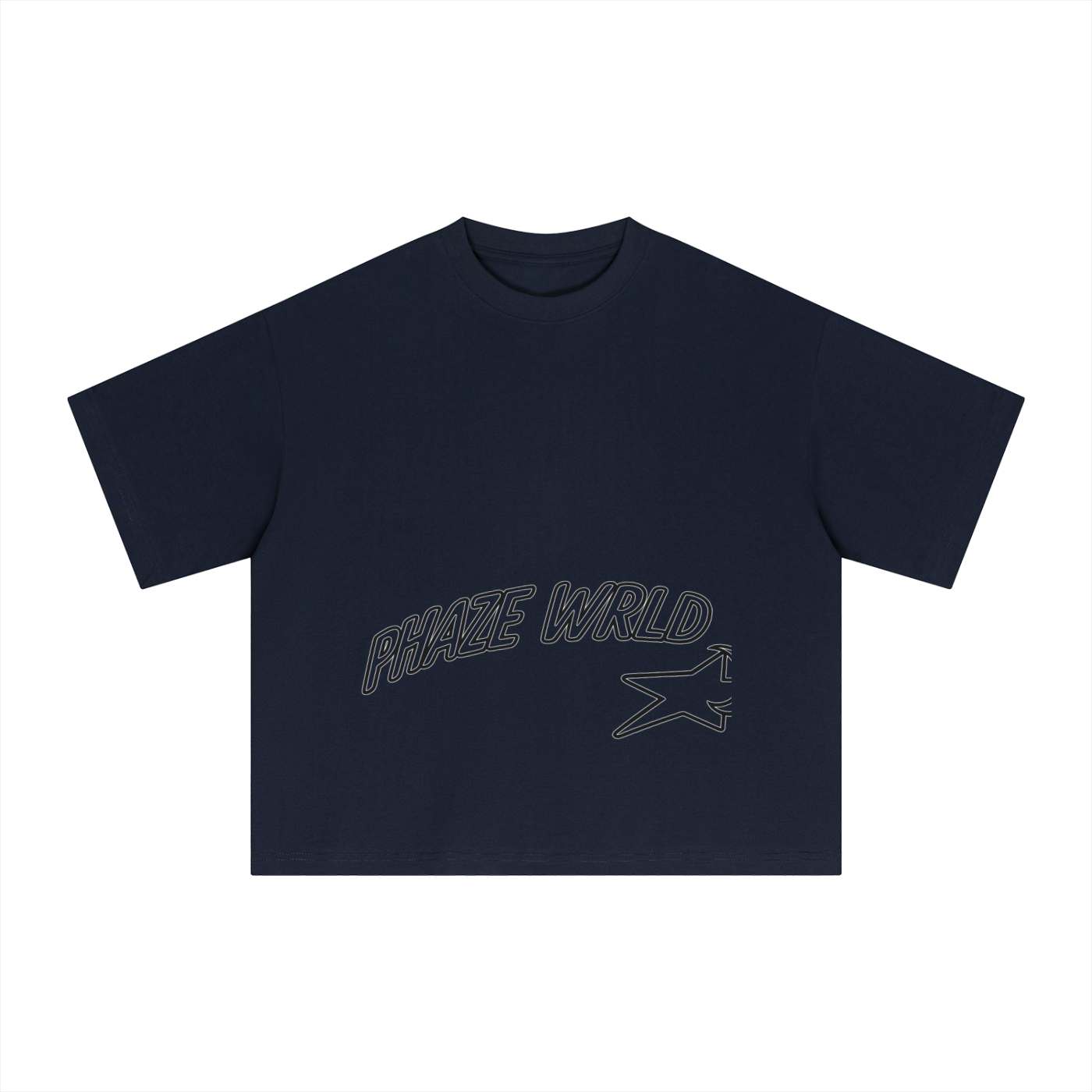 Phaze Wrld Shooting Star Boxy Tee – Navy