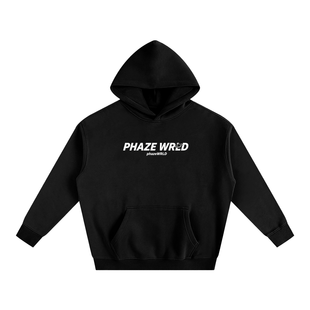 Phaze Wrld Curved Oversize Hoodie Black