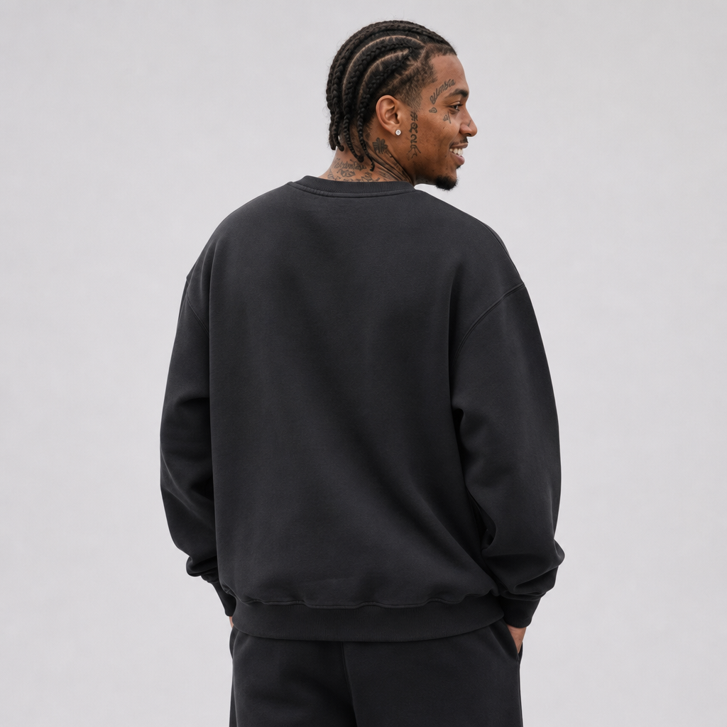 Scripted Black Vintage Sweatshirt