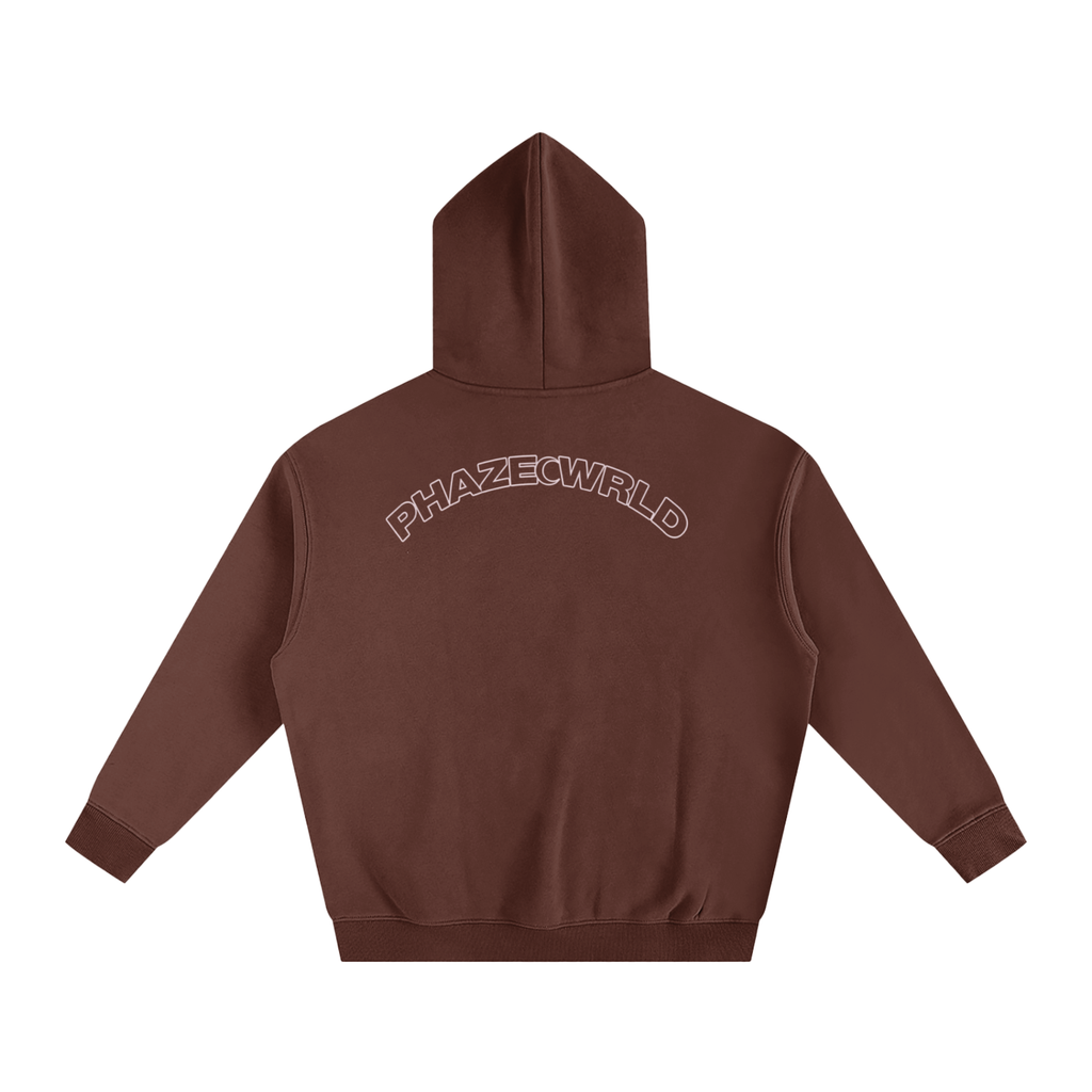 Phaze Wrld Curved Oversize Hoodie Coffee