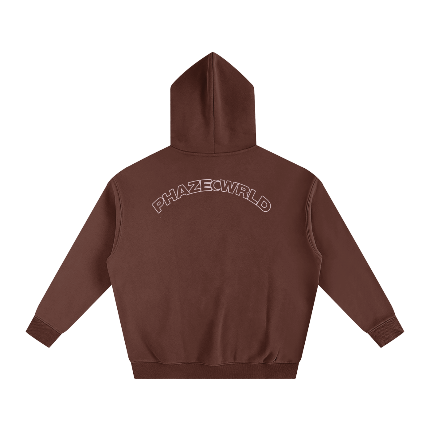 Phaze Wrld Curved Oversize Hoodie Coffee
