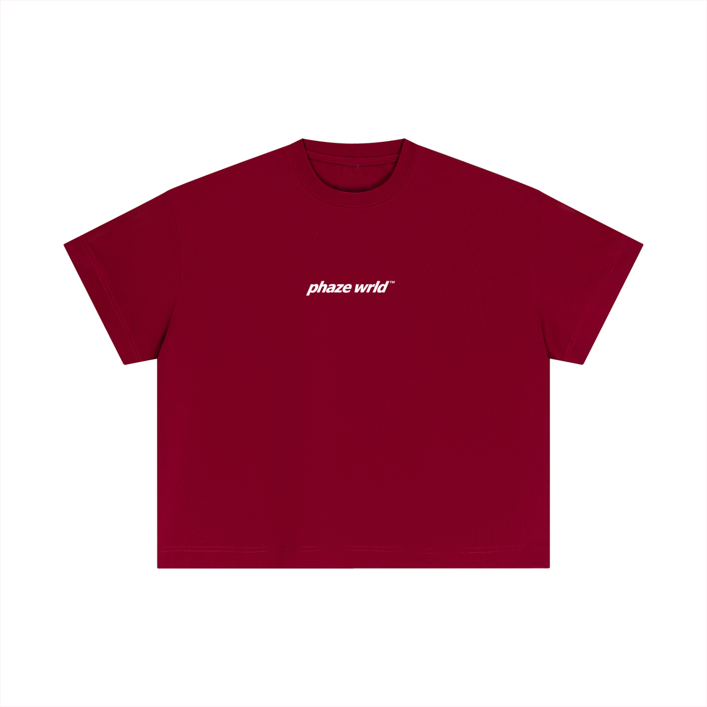 Phaze Wrld Lunar Script Boxy Tee – Red