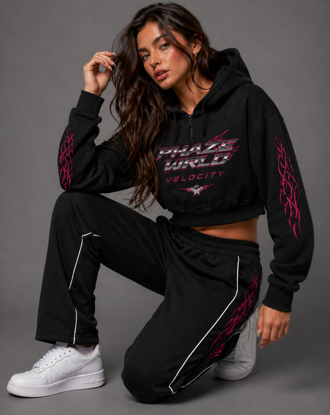 Phaze Wrld Velocity Cropped Hoodie