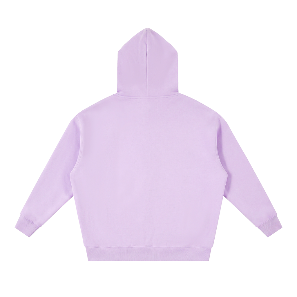 Essential Oversized Zip Boxy Hoodie - Purple