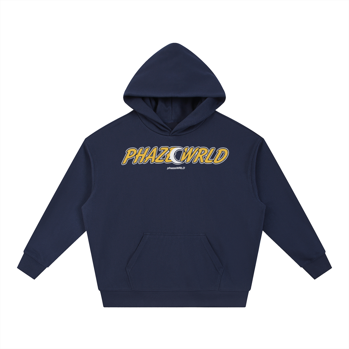 Phaze Wrld Boxy Heavyweight Hoodie Navy