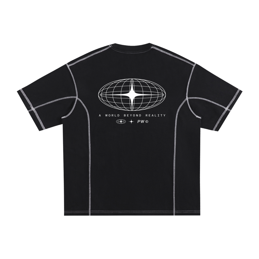 Streetwear Contrast-Stitched Cotton T-Shirt