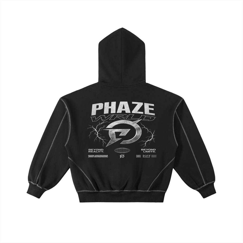 PHAZE WRLD Beyond Limits Zip Black Hoodie