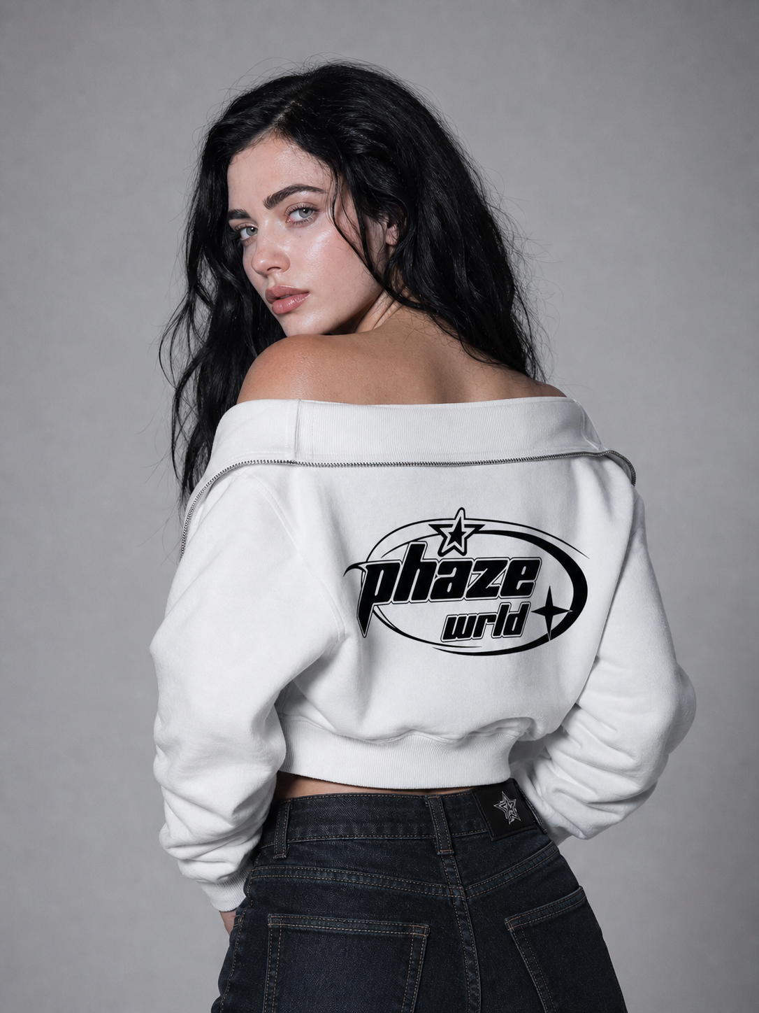 Forever White Full Zip Hoodie