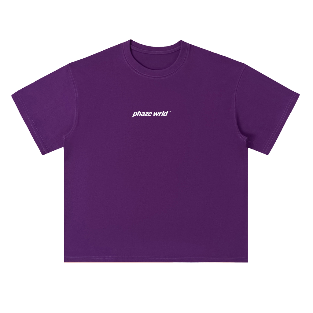 Phaze Wrld Lunar Script Heavyweight Tee – Grape Purple