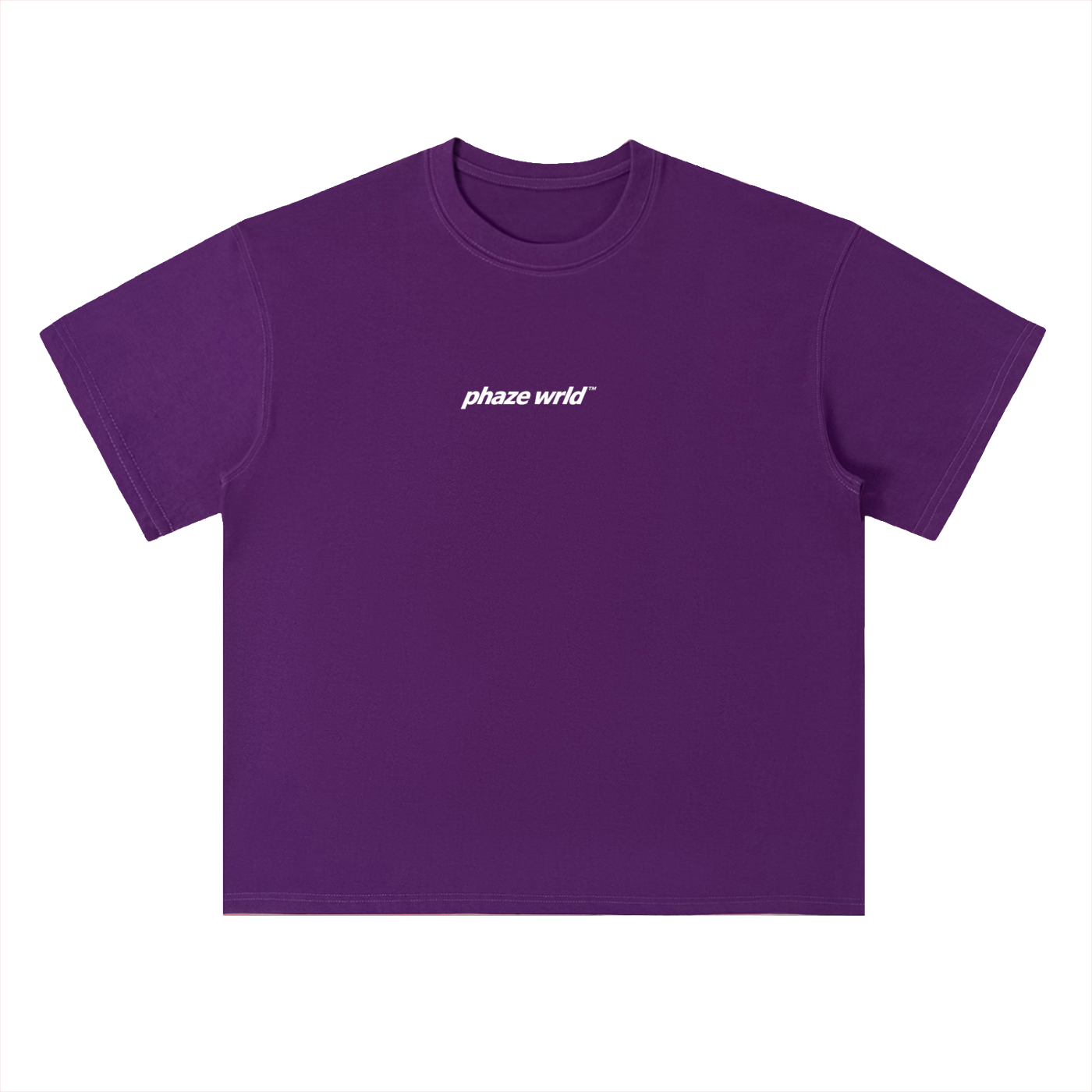 Phaze Wrld Lunar Script Heavyweight Tee – Grape Purple