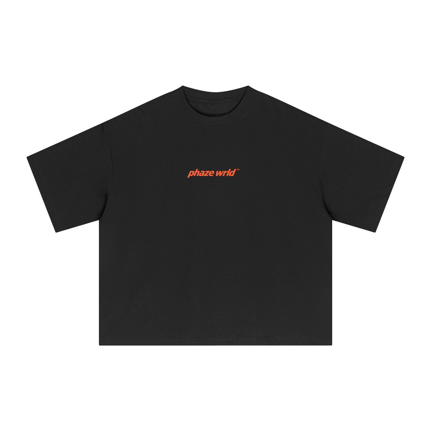 Phaze Wrld Drip Red Heart Boxy Tee – Black