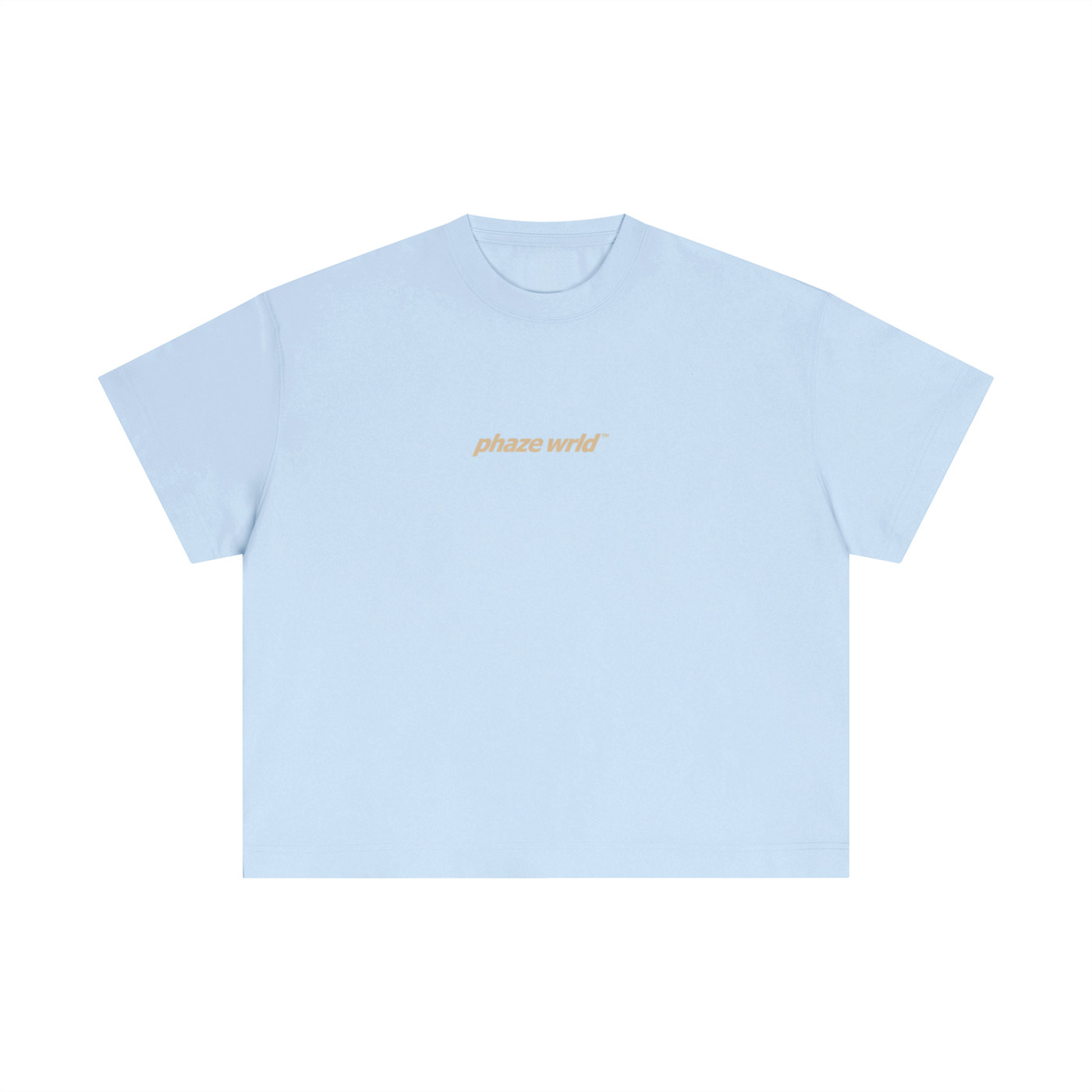 Phaze Wrld Lunar Script Boxy Tee – Sky Blue