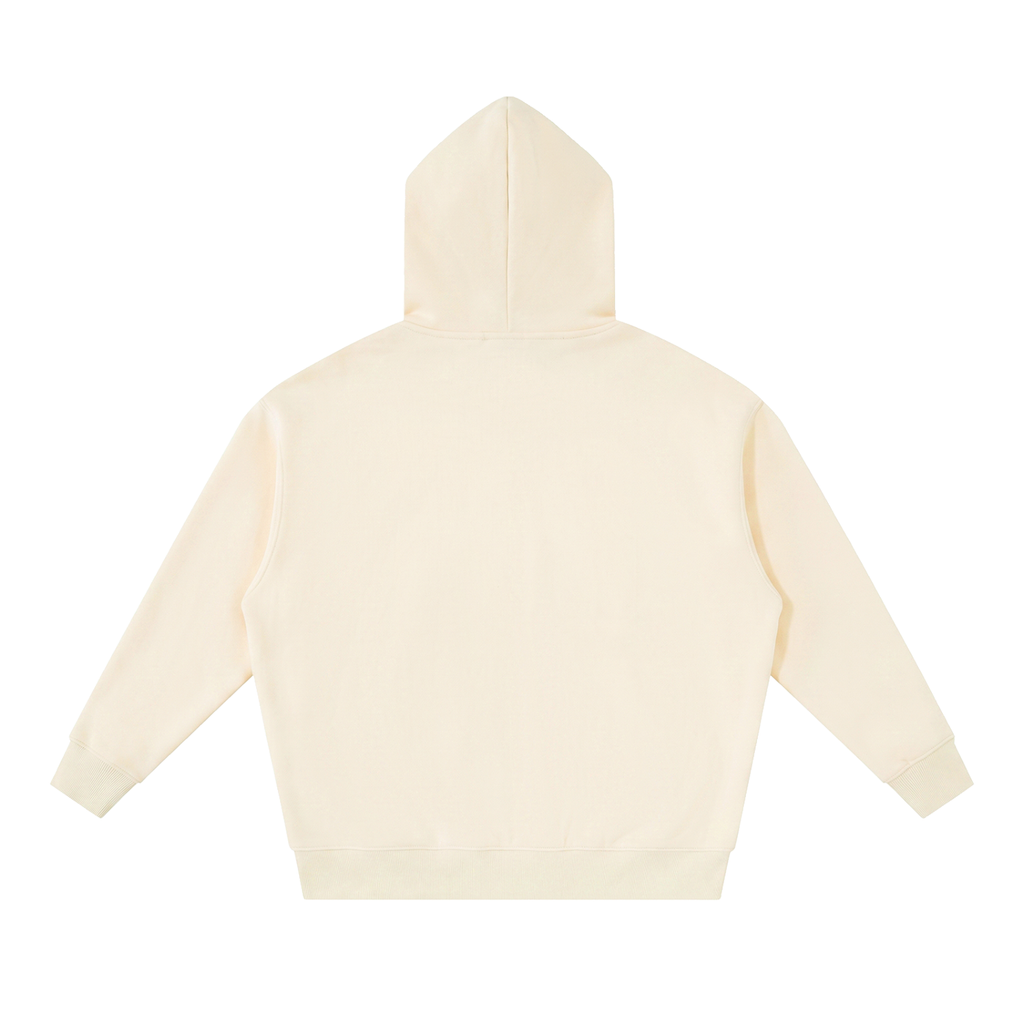 Essential Zip Oversized Hoodie — Cream