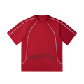 Phaze Wrld Contrast Piping Arc Boxy Tee – Red