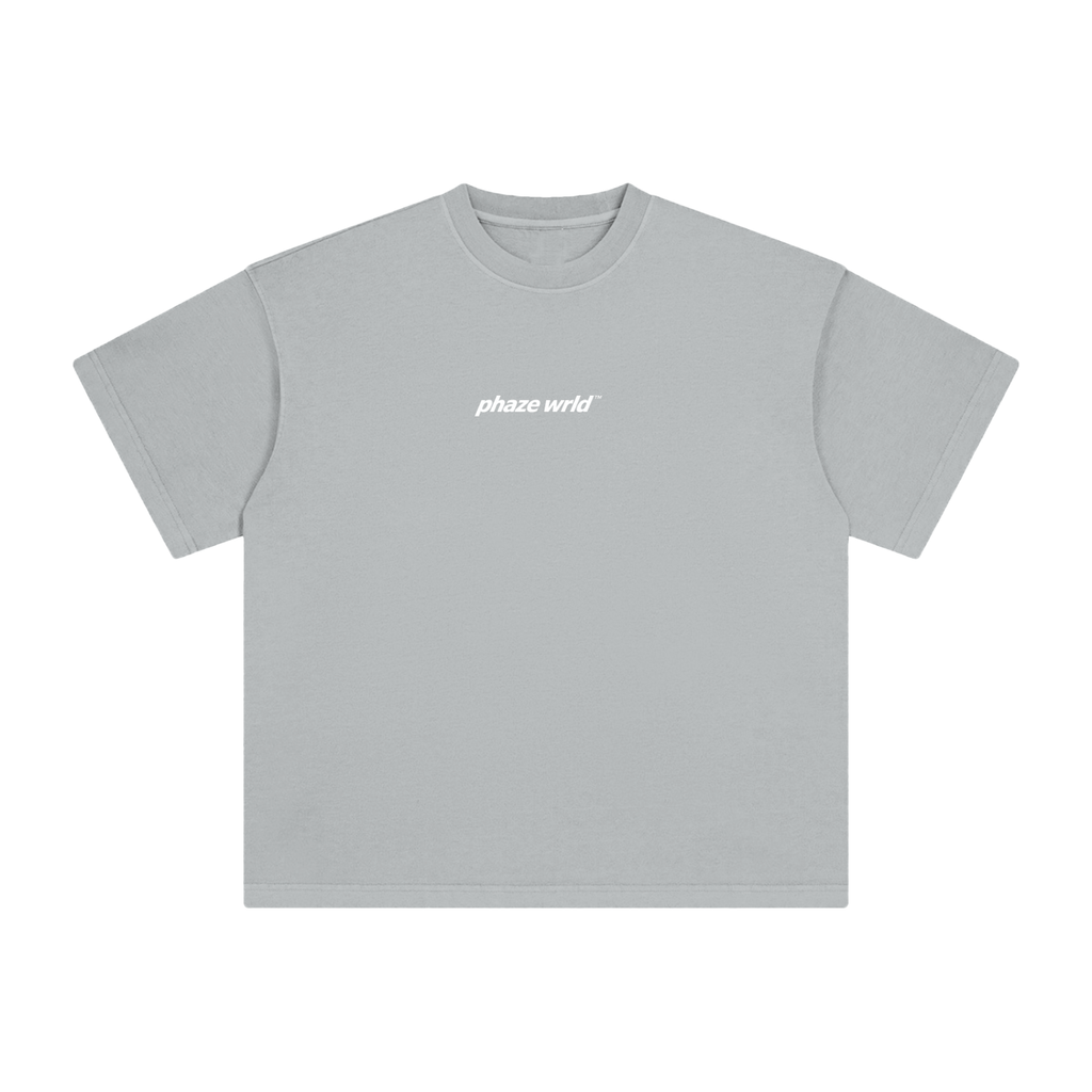 Phaze Wrld Heavyweight Vintage Washed Lunar Tee – Light Grey