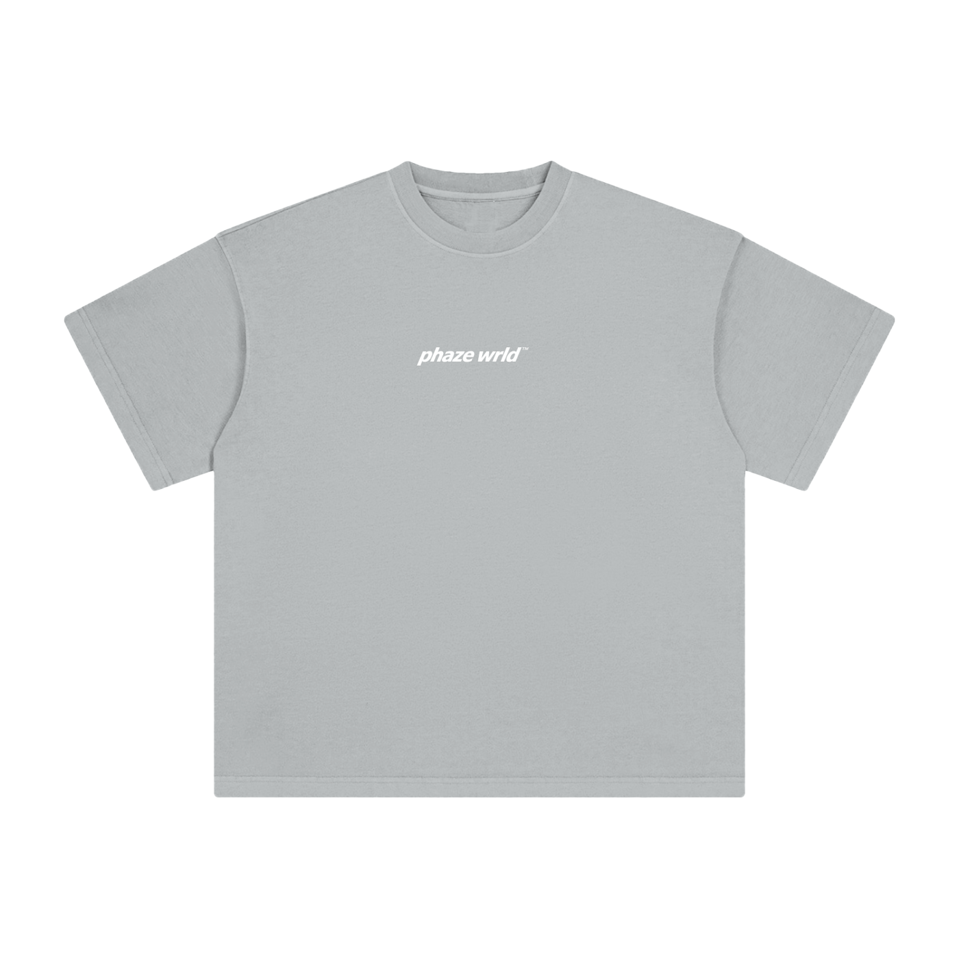 Phaze Wrld Heavyweight Vintage Washed Lunar Tee – Light Grey
