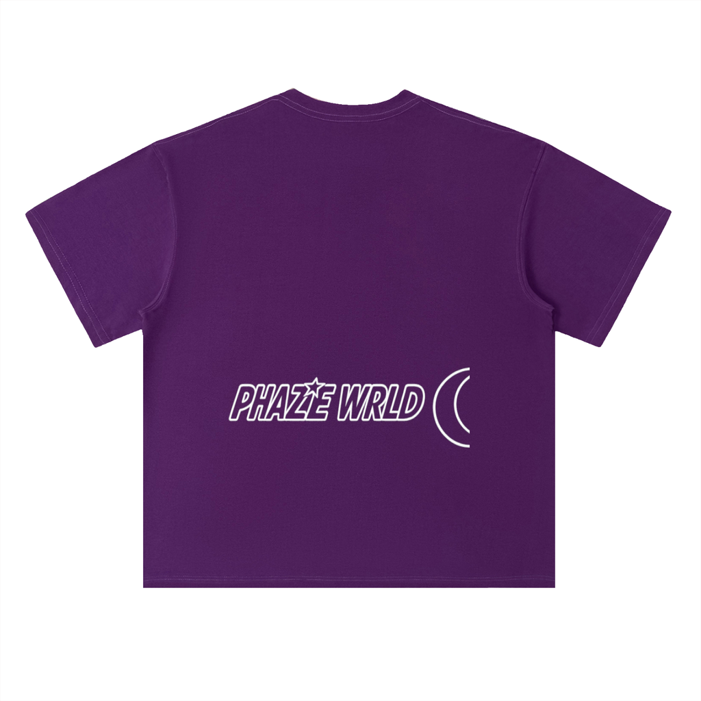 Phaze Wrld Lunar Script Heavyweight Tee – Grape Purple