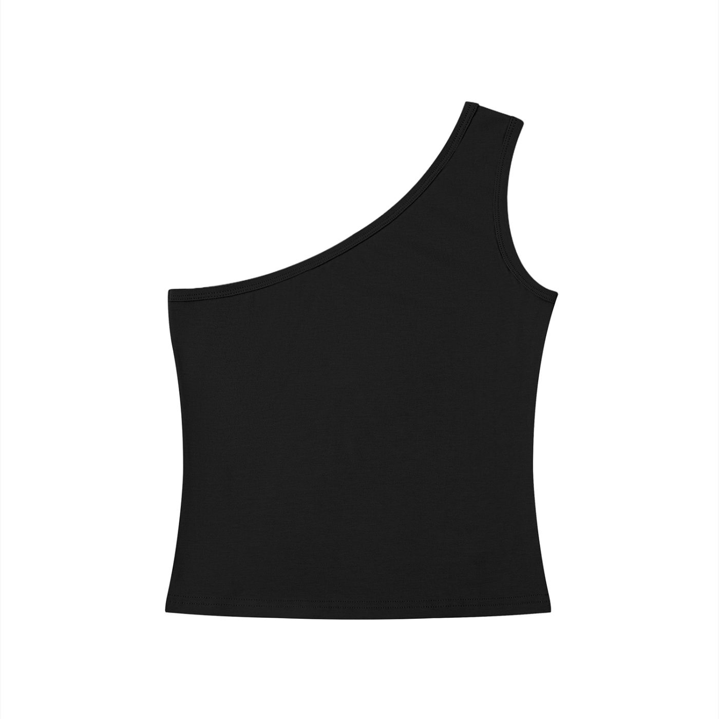 Phaze Wrld Leopard One-Shoulder Crop T-Shirt - Black