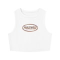 Phaze Wrld Leopard Crewneck Crop Tank Top - White