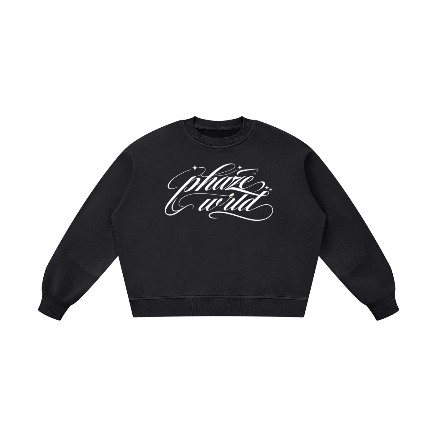 Scripted Black Vintage Sweatshirt
