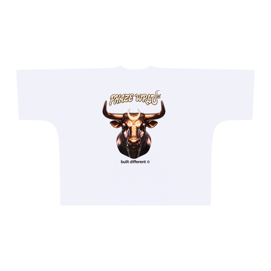 Phaze Wrld Chrome Bull Oversized Boxy Tee