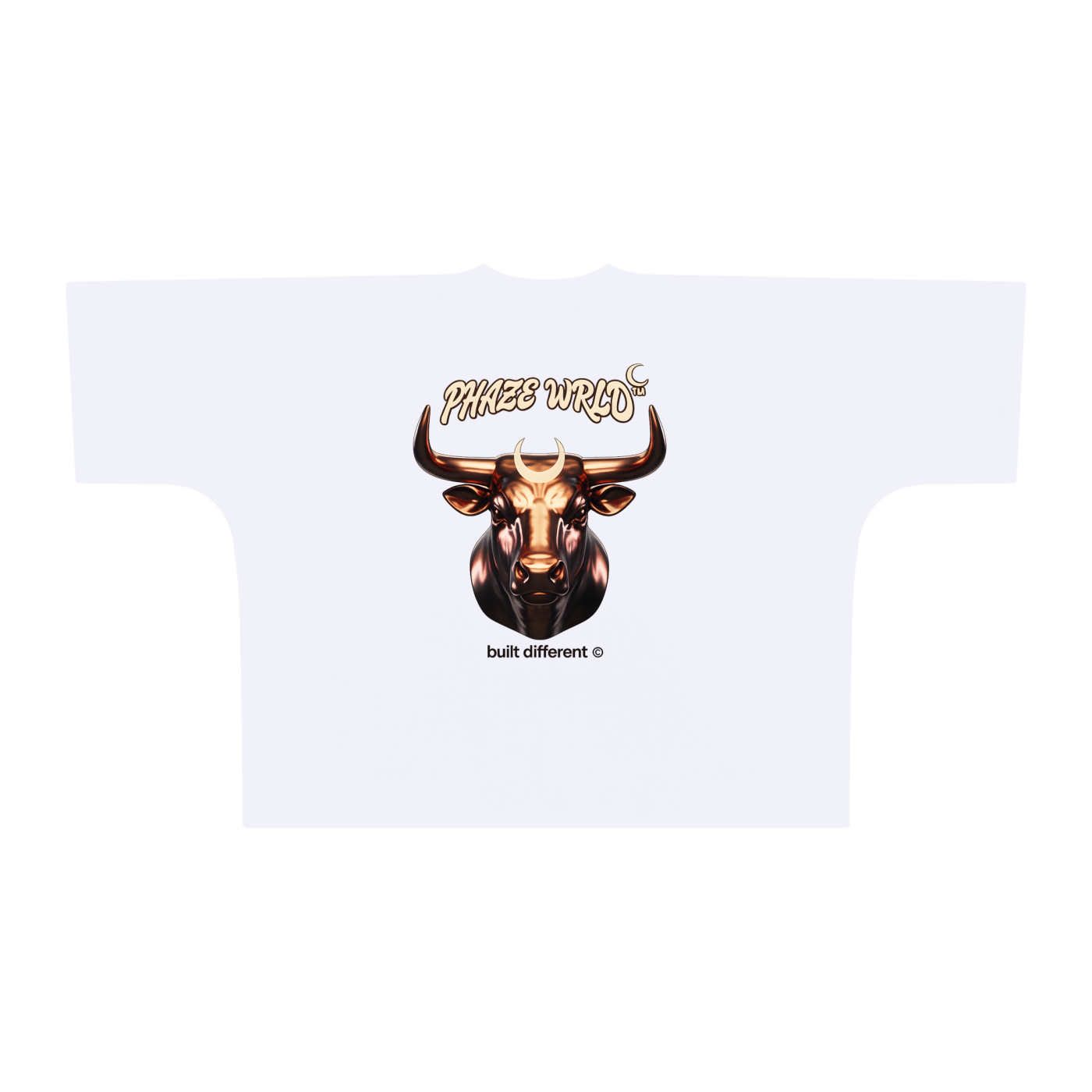Phaze Wrld Chrome Bull Oversized Boxy Tee