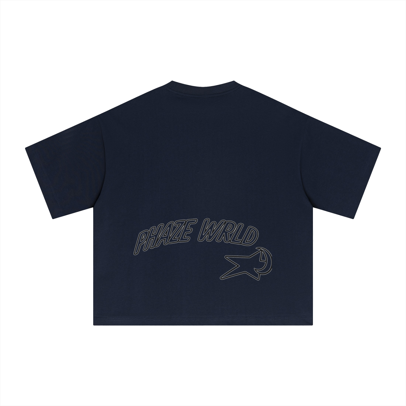 Phaze Wrld Shooting Star Boxy Tee – Navy