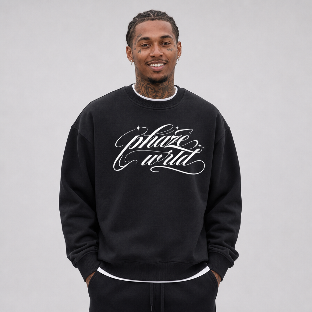 Scripted Black Vintage Sweatshirt