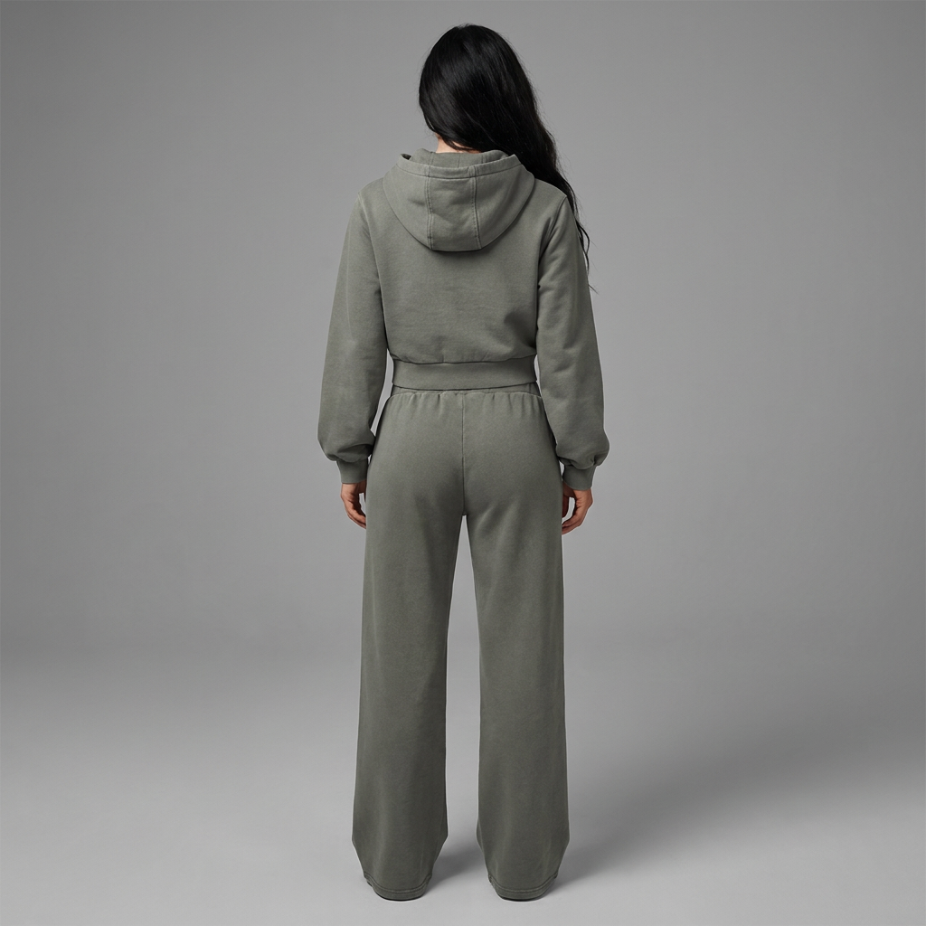 Vintage Wash Dark Gray Full Zip Hoodie