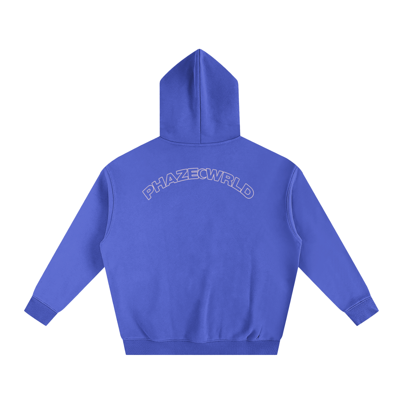 Phaze Wrld Curved Oversize Hoodie Klein Blue