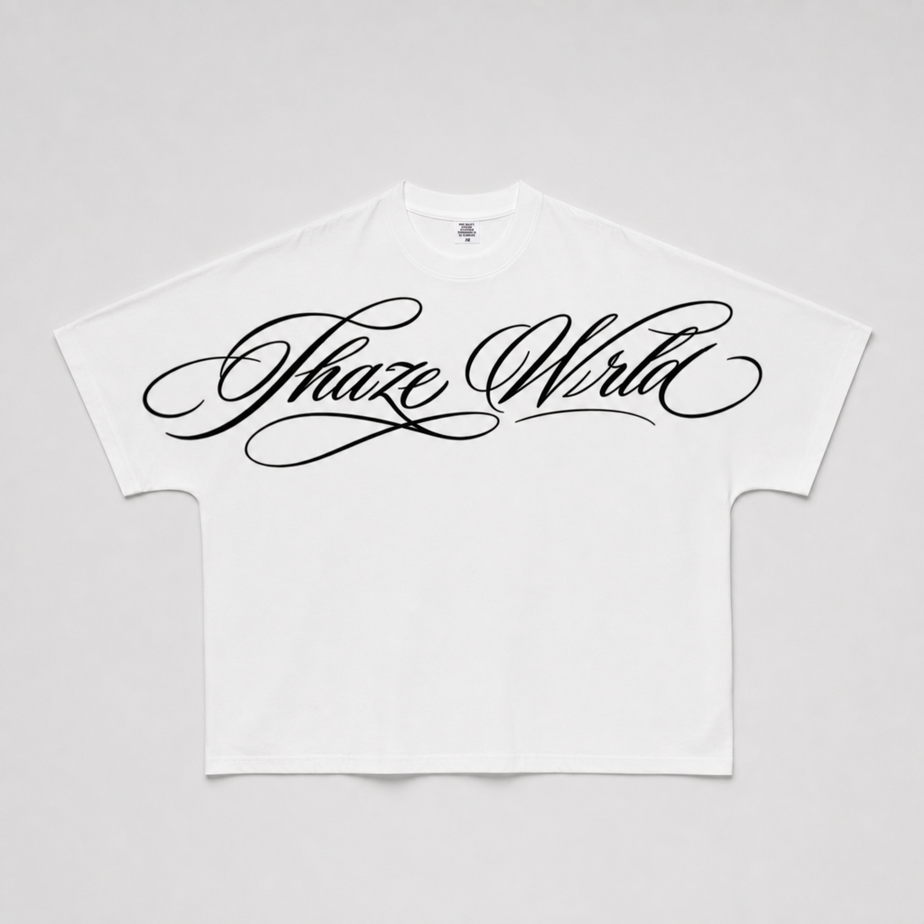 Scripted White Batwing Sleeve T-shirt