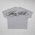 Scripted Gray Batwing Sleeve T-shirt