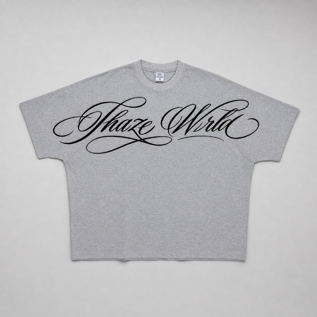 Scripted Gray Batwing Sleeve T-shirt