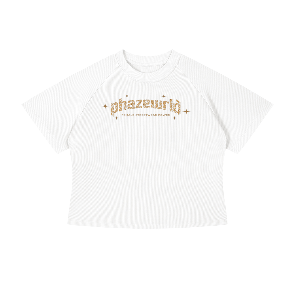 Phaze Wrld Mineral Wash Crop T-Shirt - White