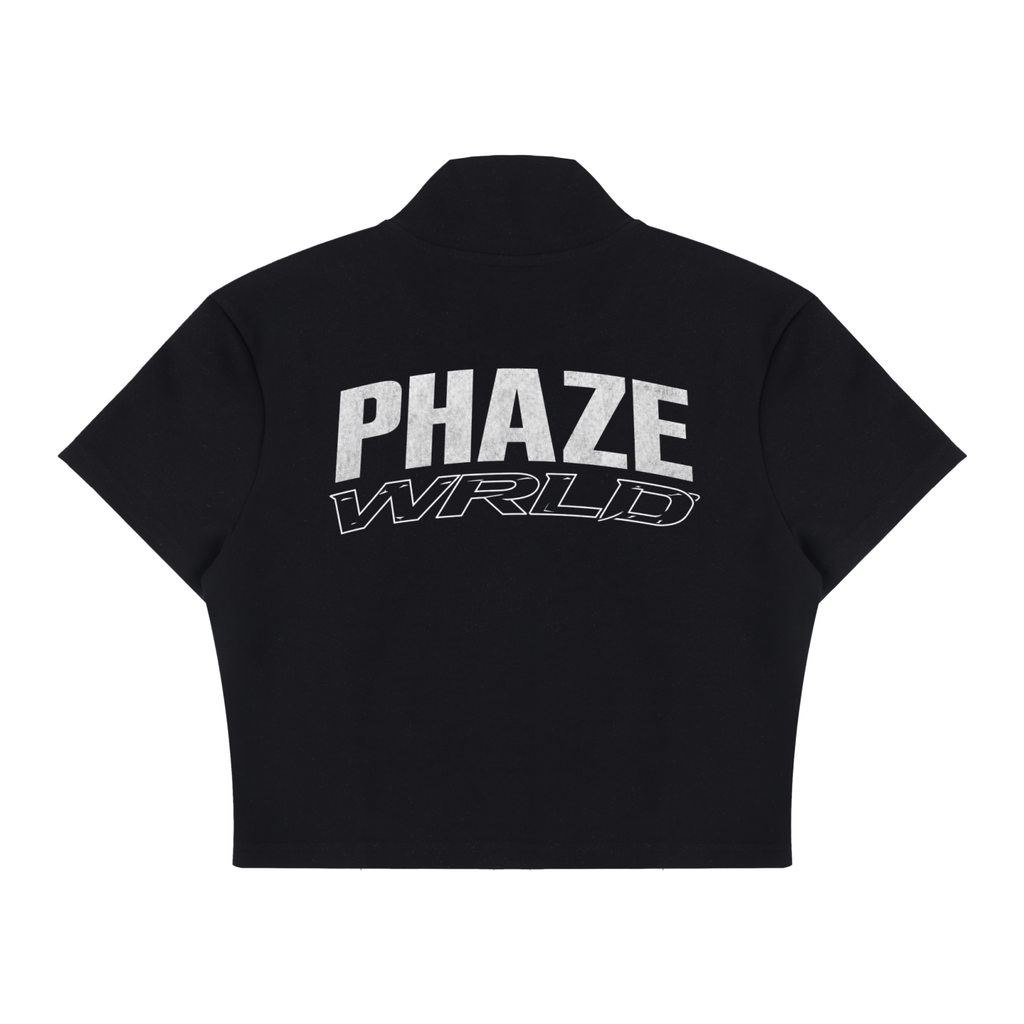 Phaze Wrld Cropped Full Zip Short Sleeve T-Shirt