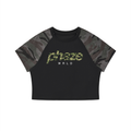 Phaze Wrld Camo Ops Crop Black Baby Tee