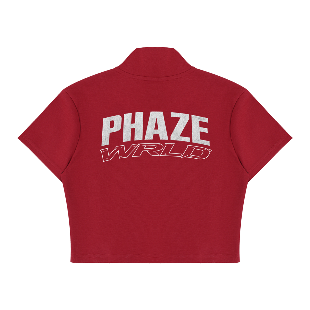 Women's Cropped Full Zip Short Sleeve T-Shirt