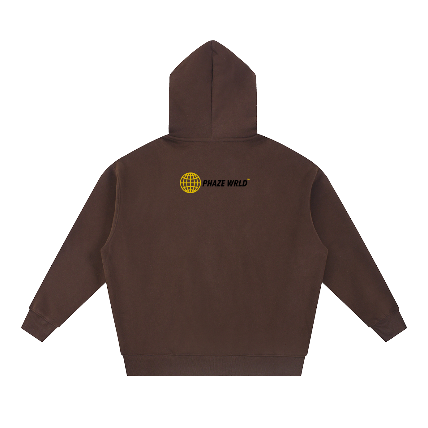 Phaze Wrld Zip Oversized Boxy Hoodie Coffe