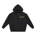 Phaze Wrld Zip Oversized Boxy Hoodie Black