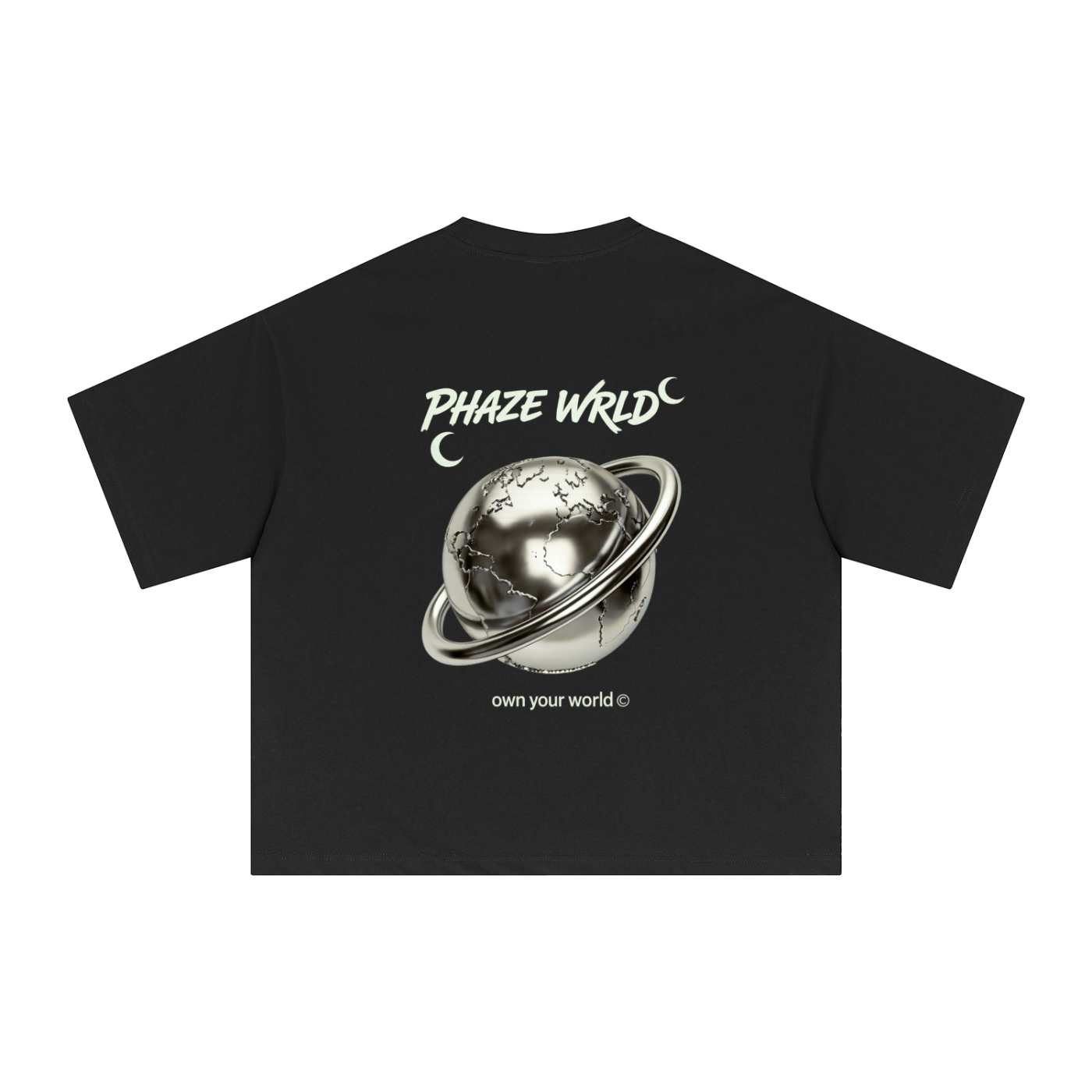 Phaze Wrld Chrome Globe Tee – Black