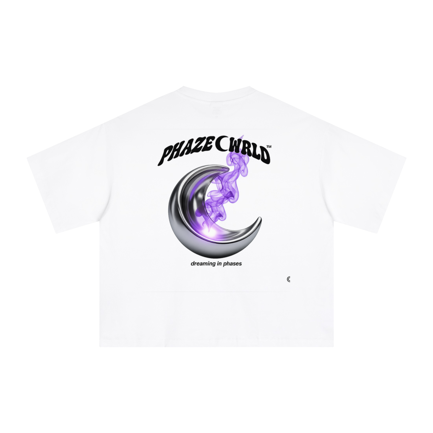 Phaze Wrld Lunar Dream Purple Smoke Boxy Tee