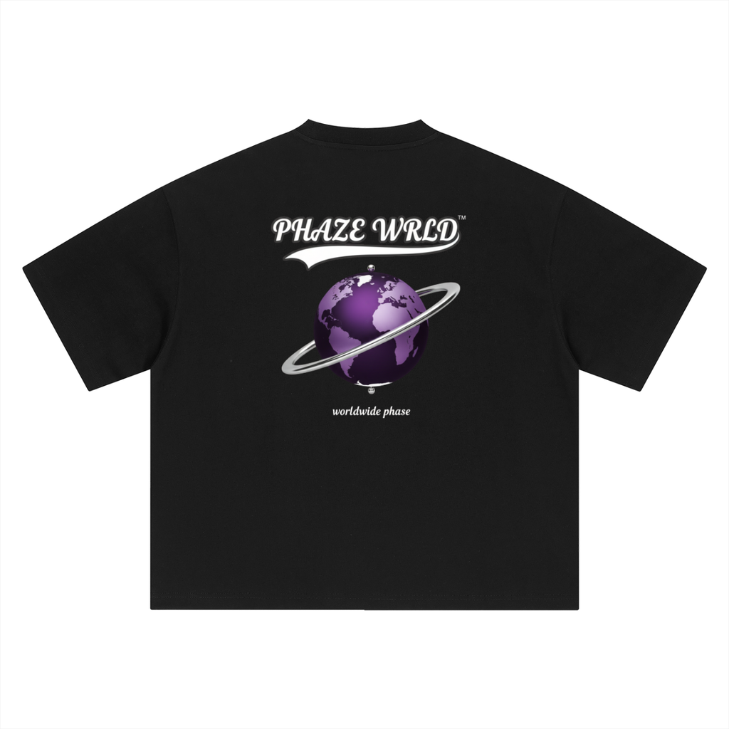 Phaze Wrld Purple Planet Boxy Oversized T-Shirt