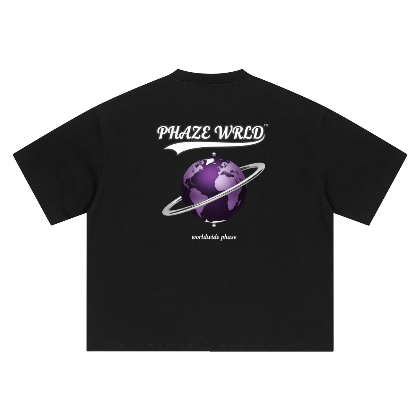 Phaze Wrld Purple Planet Boxy Oversized T-Shirt