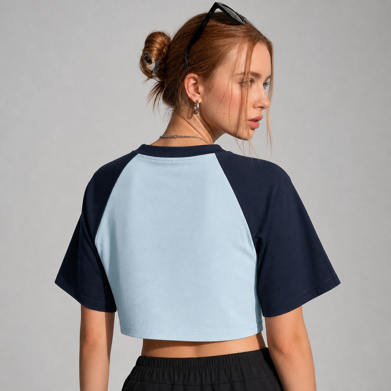 Built Different Blue Crop T-Shirt